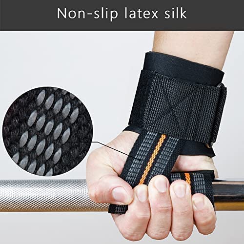 Weight Lifting Straps with Neoprene Wrist Padded and Anti-Skid Silicone - Wrist Straps for Better Weightlifting, Superior Deadlift, Great Body Building, Heavy Duty Powerlifting(Pair)